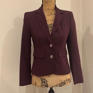 New York & Company Purple Tailored Blazer with Notched Lapels